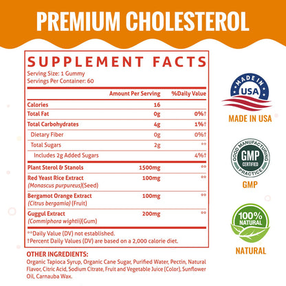 ChiQwench Cholesterol Gummies - 1500mg Plant Sterols & Stanols, Mixed Berry, 60 Count