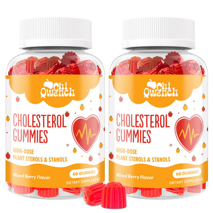ChiQwench Cholesterol Supplements with 1500 Mg Plant Sterols & Stanols, Cholesterol Support Gummies, Cholesterol Complex Gummies, Maintains Normal Levels, Mixed Berry Flavor, 120 Count