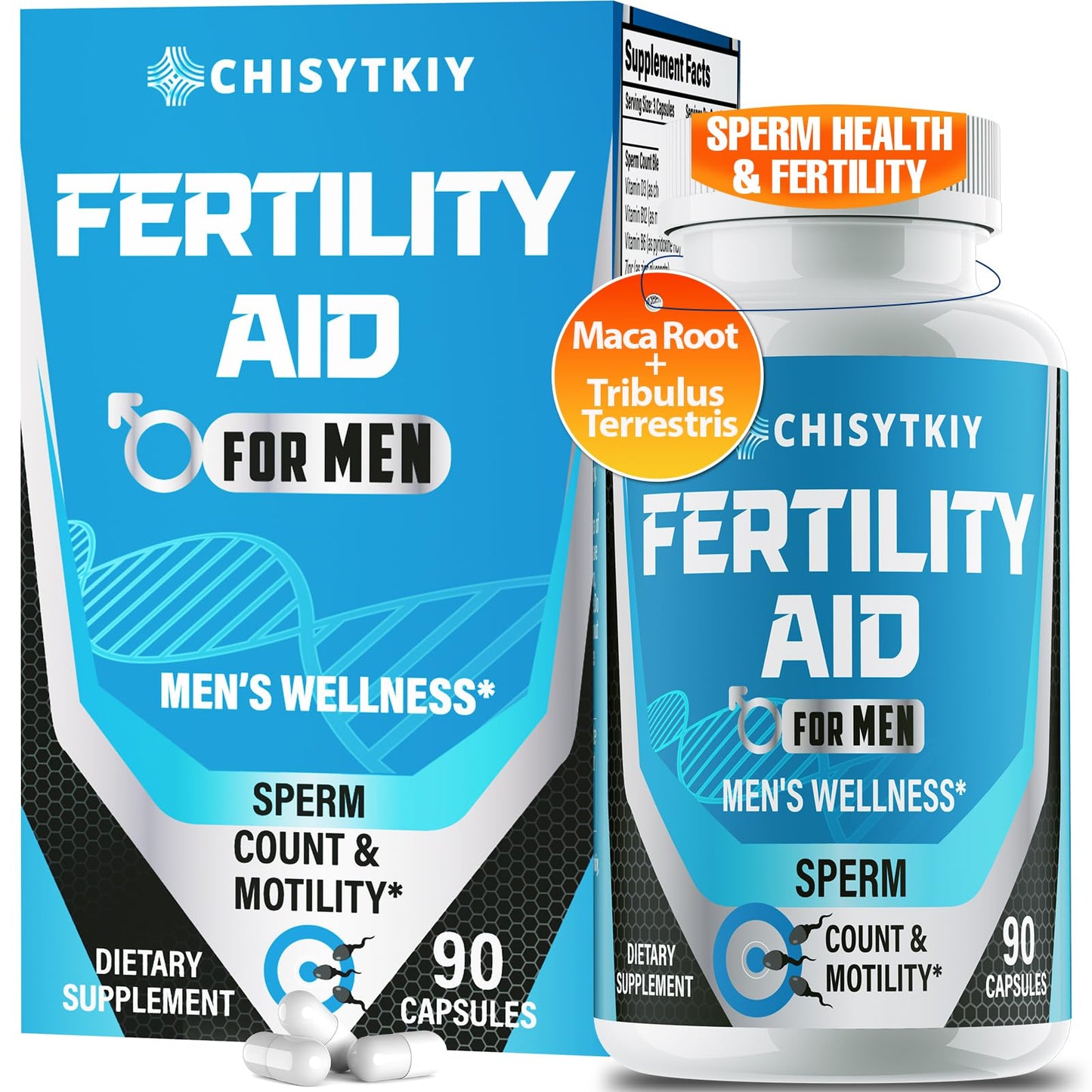 Chisytkiy Male Fertility Supplements — 90 Caps (Maca, Zinc, CoQ10)
