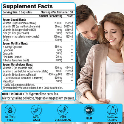Chisytkiy Male Fertility Supplements — 90 Caps (Maca, Zinc, CoQ10)