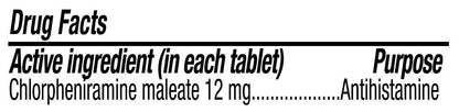 Chlorpheniramine Maleate Extended Release 12 mg - Chlor-Trimeton | 60 Tablets