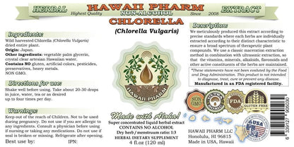 Chlorella Alcohol-Free Liquid Extract – Chlorella vulgaris Glycerite, 2 oz | Hawaii Pharm