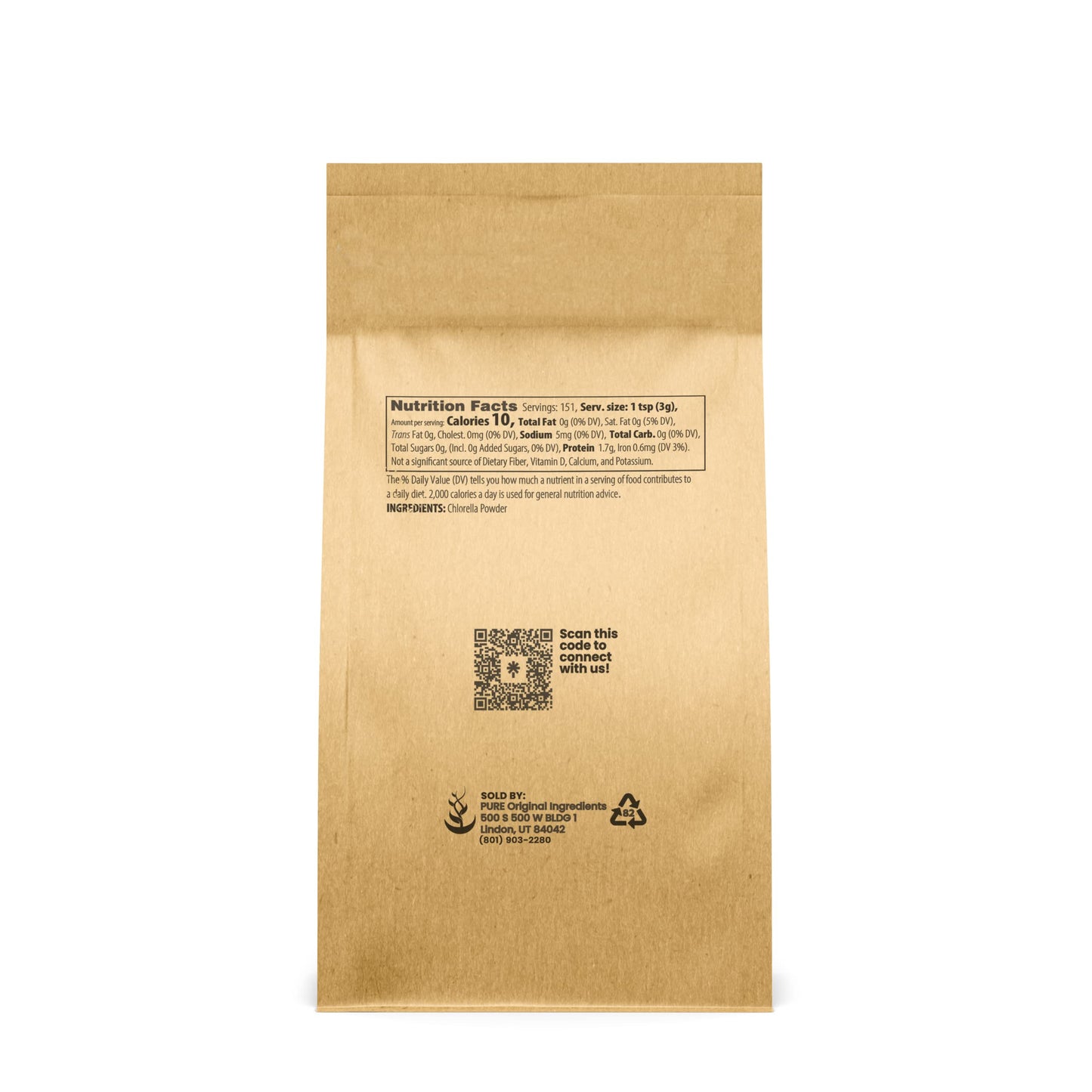 PURE ORIGINAL INGREDIENTS Chlorella Powder (16 Ounce)
