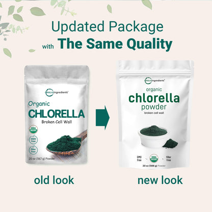 Micro Ingredients Organic Chlorella Powder – 20 oz | Broken Cell Wall | Vegan & Non-GMO