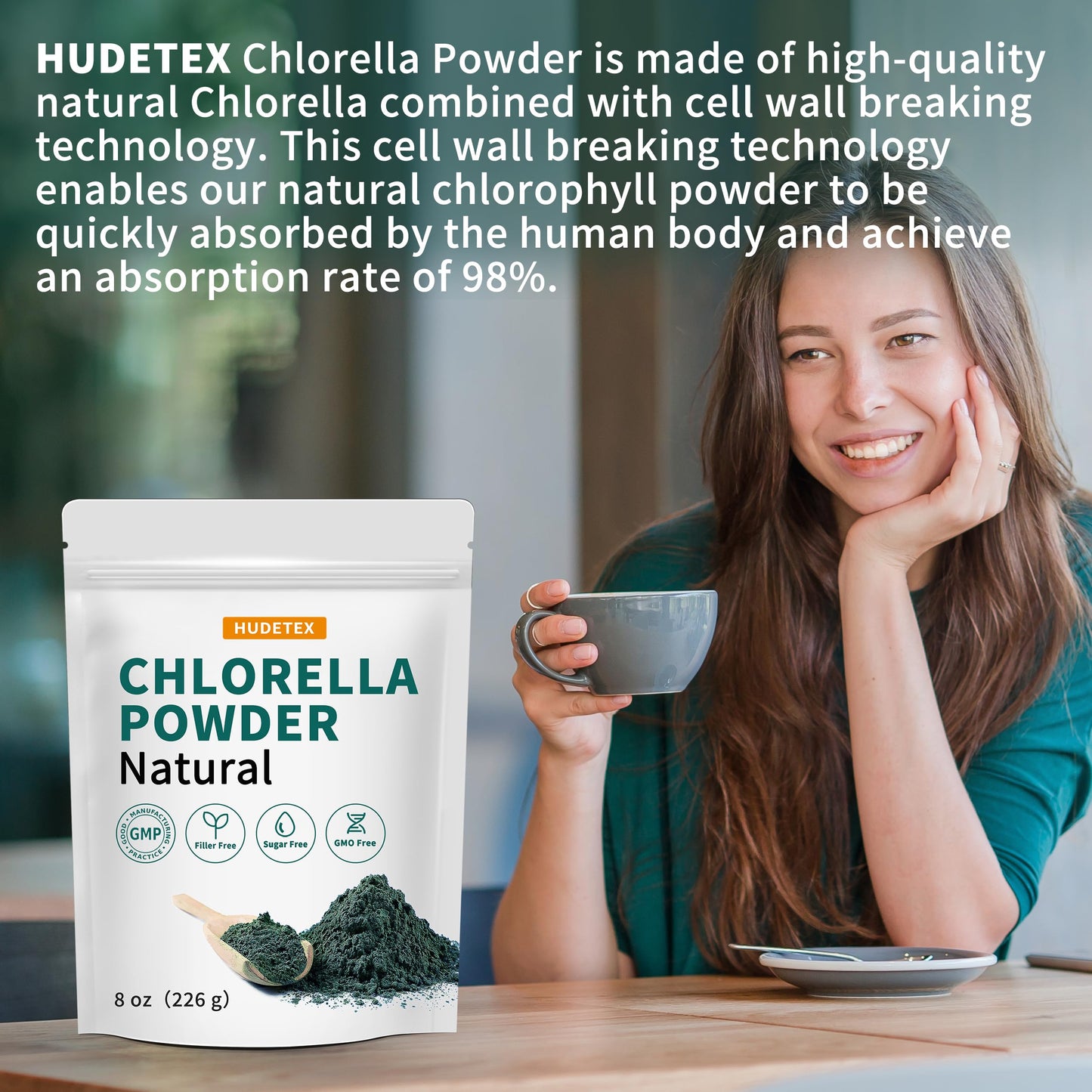 Chlorella Powder Natural – Immune & Liver Support, Vegan Protein, 8 oz