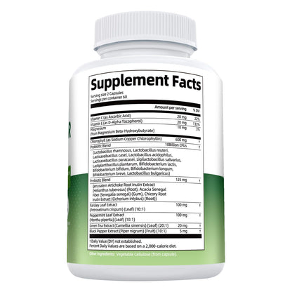 Chlorophyll Body Deodorizing Capsule - 10B CFU Probiotics, 120 Caps