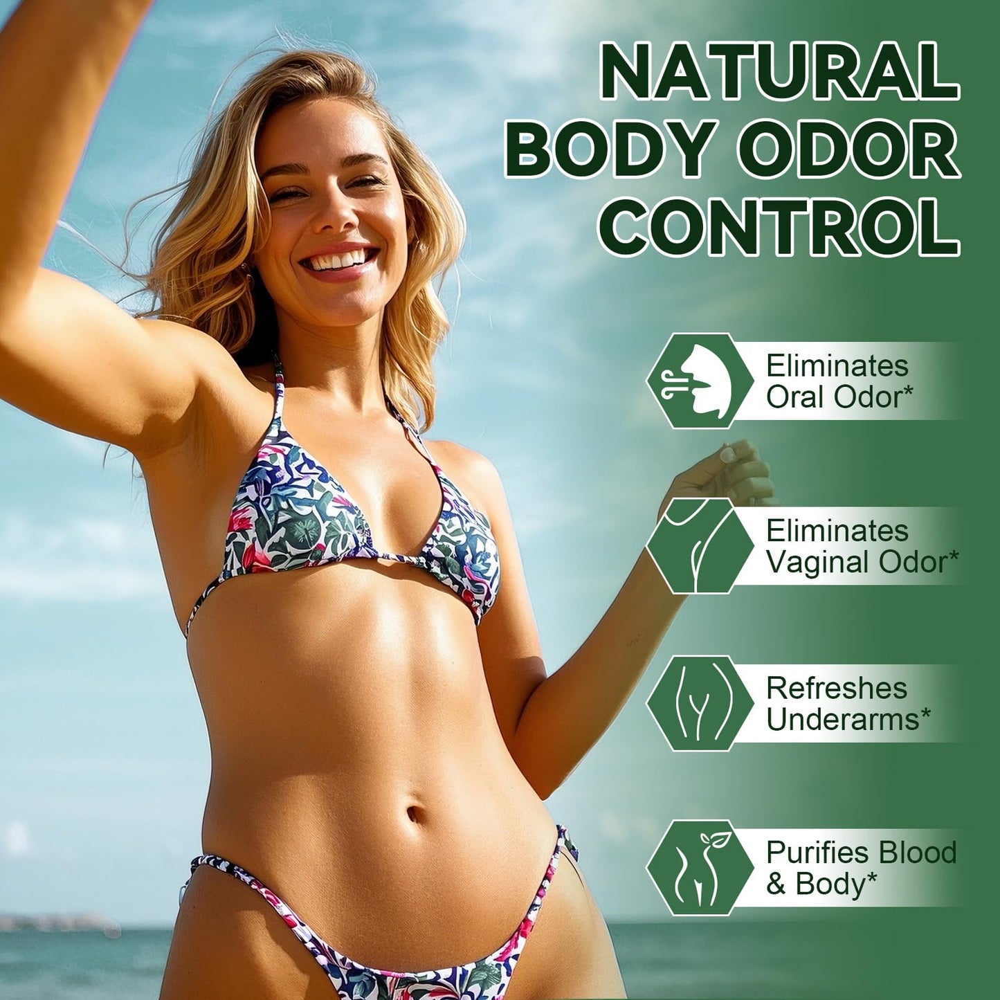 Chlorophyll Body Deodorizing Capsule - 10B CFU Probiotics, 120 Caps