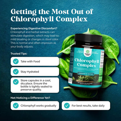 Chlorophyll Detox Capsules for Body Odor – Mint & Parsley (Vegan, Non-GMO, Gluten Free) 120ct