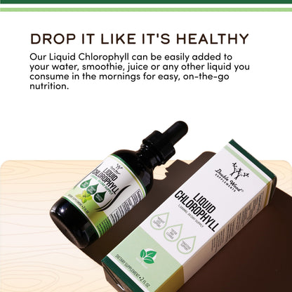Chlorophyll Liquid Drops Peppermint 2oz by Double Wood – Digestion, Gut Health, Energy & Detox | Vegan Safe