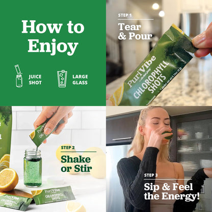 All About Juicing Chlorophyll Green Juice Shots - Clean Energy, Detox, Alkalize | PuriVibe
