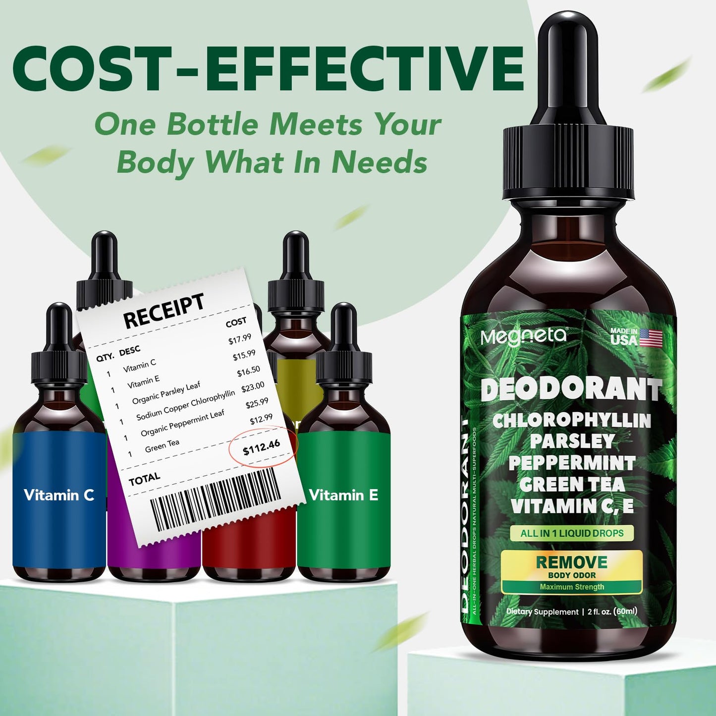 Chlorophyll Liquid Drops – Natural Body Deodorant (2 oz)