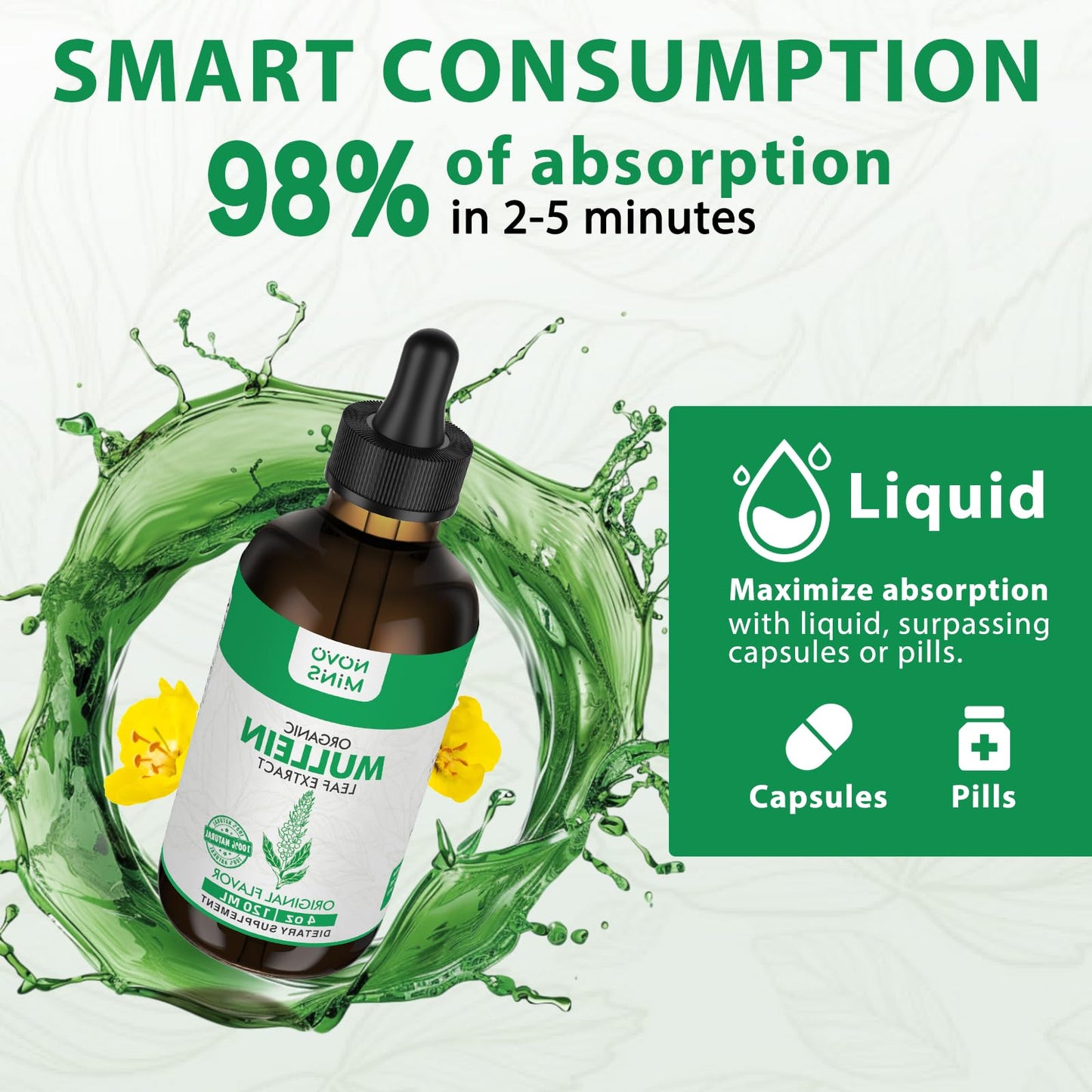 Mullein Leaf Tincture - Lung Cleanse & Respiratory Support (4 oz) - Vegan