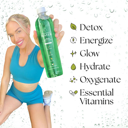 Chlorophyll Water – 1L Bottle (6-Pack) | Alkaline Detox with Vitamins A, B12, C, D