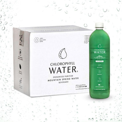 Chlorophyll Water – 1L Bottle (6-Pack) | Alkaline Detox with Vitamins A, B12, C, D