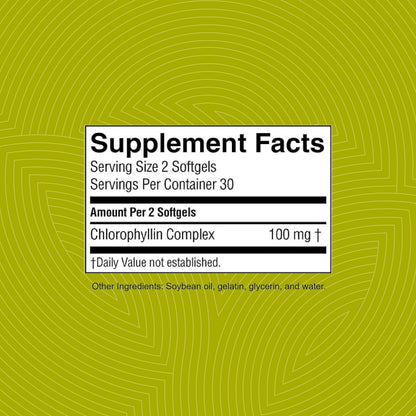 Nature's Sunshine Chlorophyll 60 Softgel Capsules – Digestion, Immunity & Detox Support