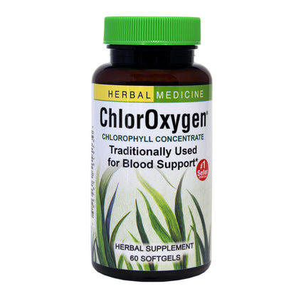 Herbs Etc. ChlorOxygen Chlorophyll Concentrate – Blood Circulation & Energy Support (60 Softgels)