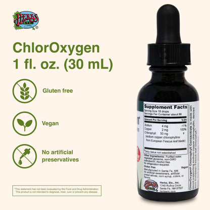 ChlorOxygen Chlorophyll Concentrate by Herbs Etc. – Energy & Blood Health (1 fl oz)