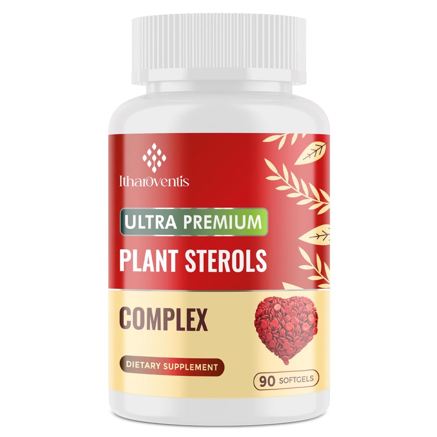 Cholesterol Supplements with Plant Sterols, Niacin, Red Yeast Rice, Bergamot, Omega-3 & Garlic - Advanced Absorption Formula - 90 Softgels