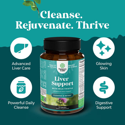 Liver Cleanse Detox & Repair - Milk Thistle Liver Support (70 Count)