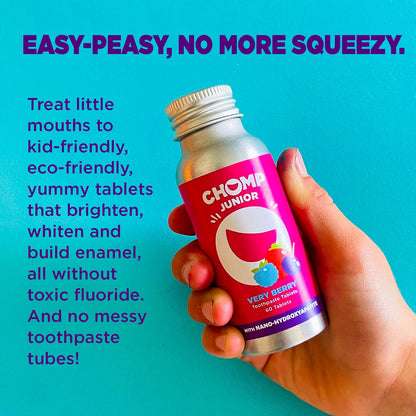 Chomp Junior Very Berry Toothpaste Tablets – Nano Hydroxyapatite (Pack of 2)