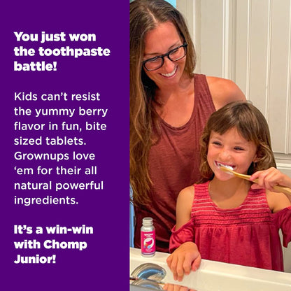 Chomp Junior Very Berry Toothpaste Tablets – Nano Hydroxyapatite (Pack of 2)