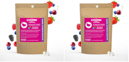 Chomp Junior Very Berry Toothpaste Tablets – Nano Hydroxyapatite Refill Pack (2)