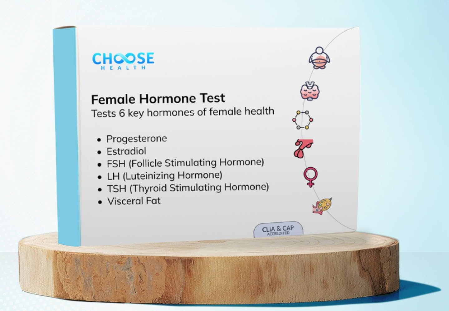 Choose Health 6-in-1 Female Hormone Test | Progesterone | Estradiol | LH | FSH | TSH | at-Home Test | Cap & CLIA Accredited Lab |Tests are not Avail in NY, RI