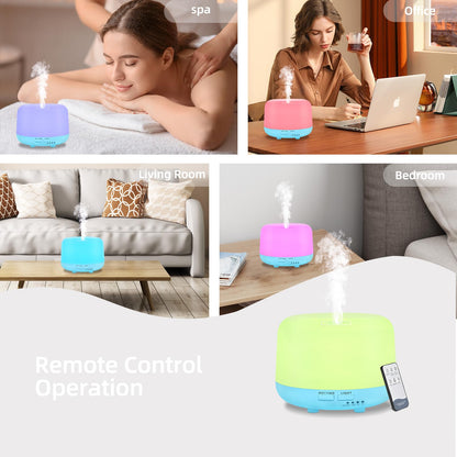 CHOUWEEK 300ML Ultrasonic Air Diffuser for Essential Oils – Remote Control, 7-Color LED, Auto-Off & Timers for Home, Bedroom, Office, Kids
