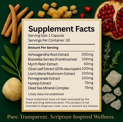 Christian Health Frankincense & Myrrh Olive Leaf Capsules – Vegan, GMP-Certified