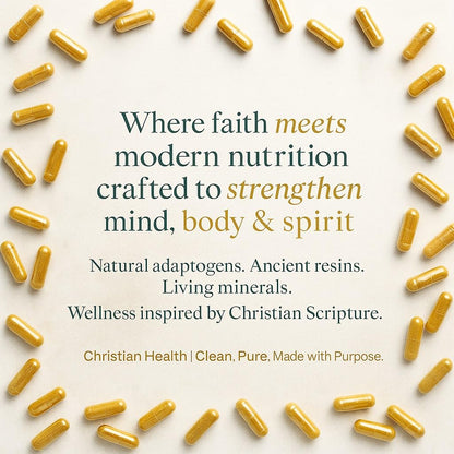 Christian Health Frankincense & Myrrh Olive Leaf Capsules – Vegan, GMP-Certified