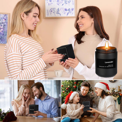 Sandalwood Scented Candle for Women — 7oz Soy Wax, Exquisite Frosted Glass, Gift-Ready