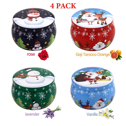 Christmas Scented Candles Gifts for Women 4 Pack – 4.4 oz Soy Aromatherapy Jar Candles