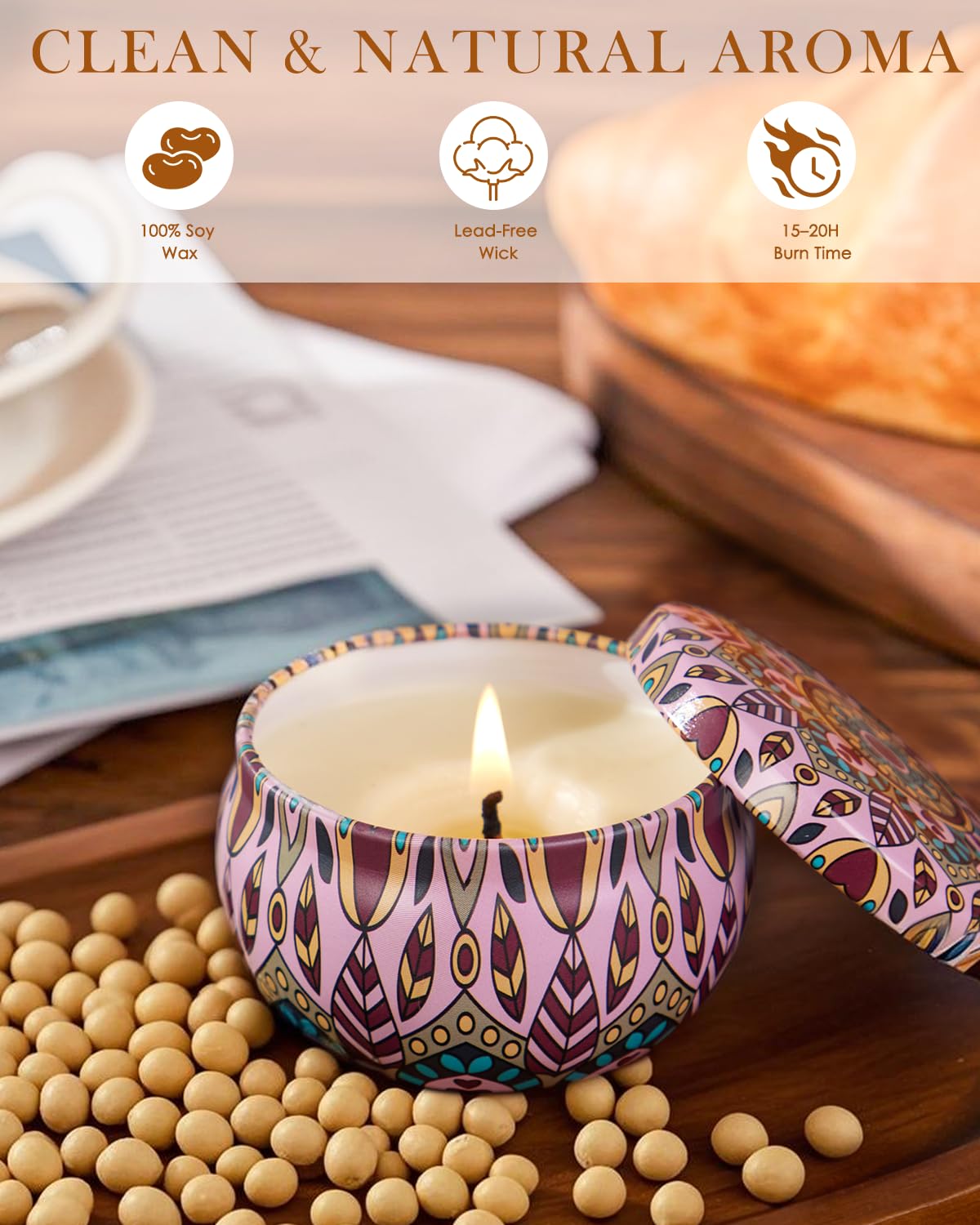 Christmas Candle Gift Set for Women – 20 Pack Long-Lasting Scented Soy Candles | Aromatherapy & Gift Box