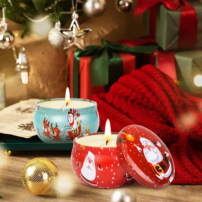 Christmas Candle Set 8 Pack - Scented Soy Wax Gift Set for Christmas, Stocking Stuffers