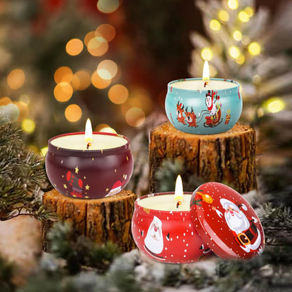 Christmas Candle Set 8 Pack - Scented Soy Wax Gift Set for Christmas, Stocking Stuffers