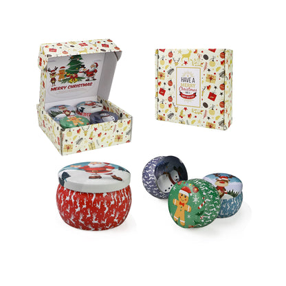 Christmas Candles 4 Pack – Soy Candles, 120H Burn Time