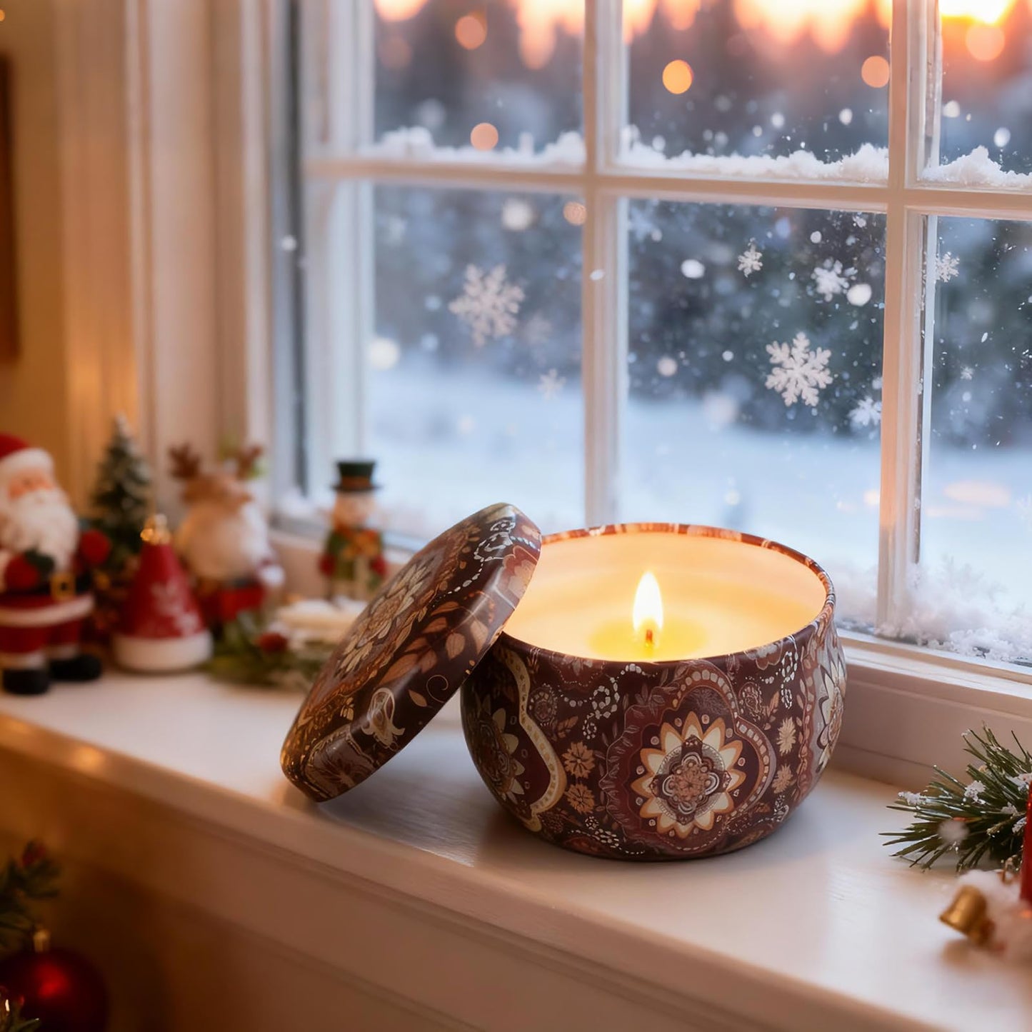 Christmas Scented Candles Gift Set - 12 Pack, Soy Wax, Gift Box