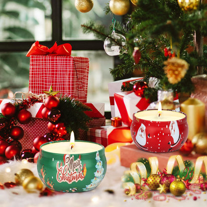 Christmas Candles Gift Set for Women - 2 Pack Aromatherapy Soy Candles