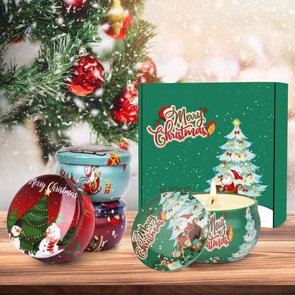 Christmas Candles Set - 4 Pack Scented Candles Gifts for Women