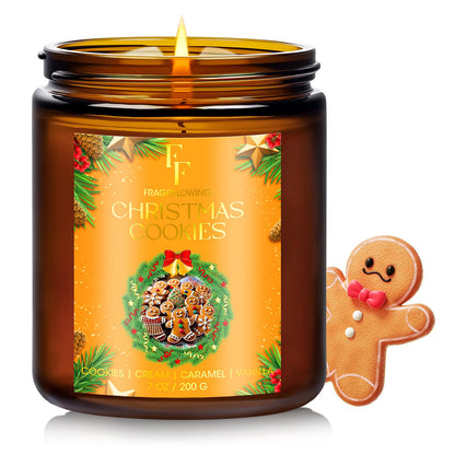Christmas Cookie Scented Soy Candle – 7 oz Jar, Holiday Aromatherapy Gift for Home