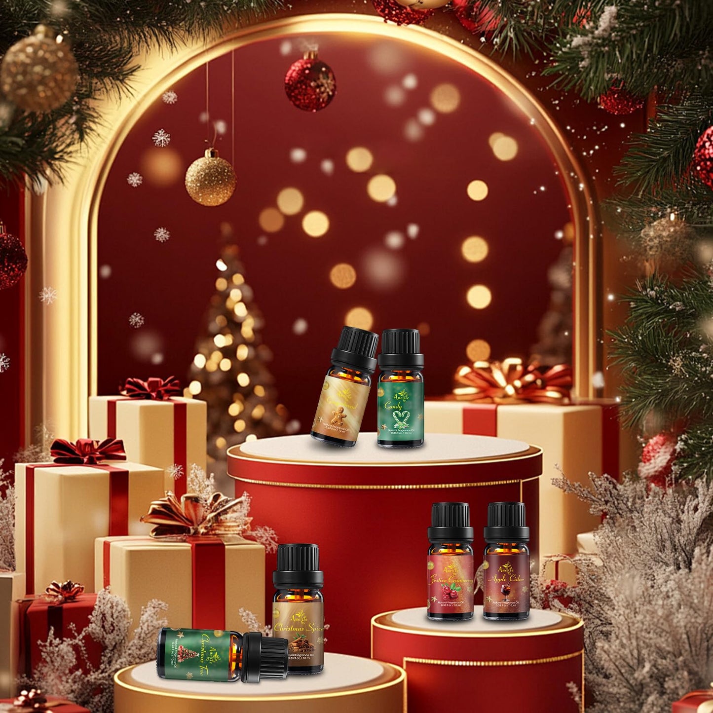Christmas Essential Oil Set – 6 Pack for Diffuser & Candles