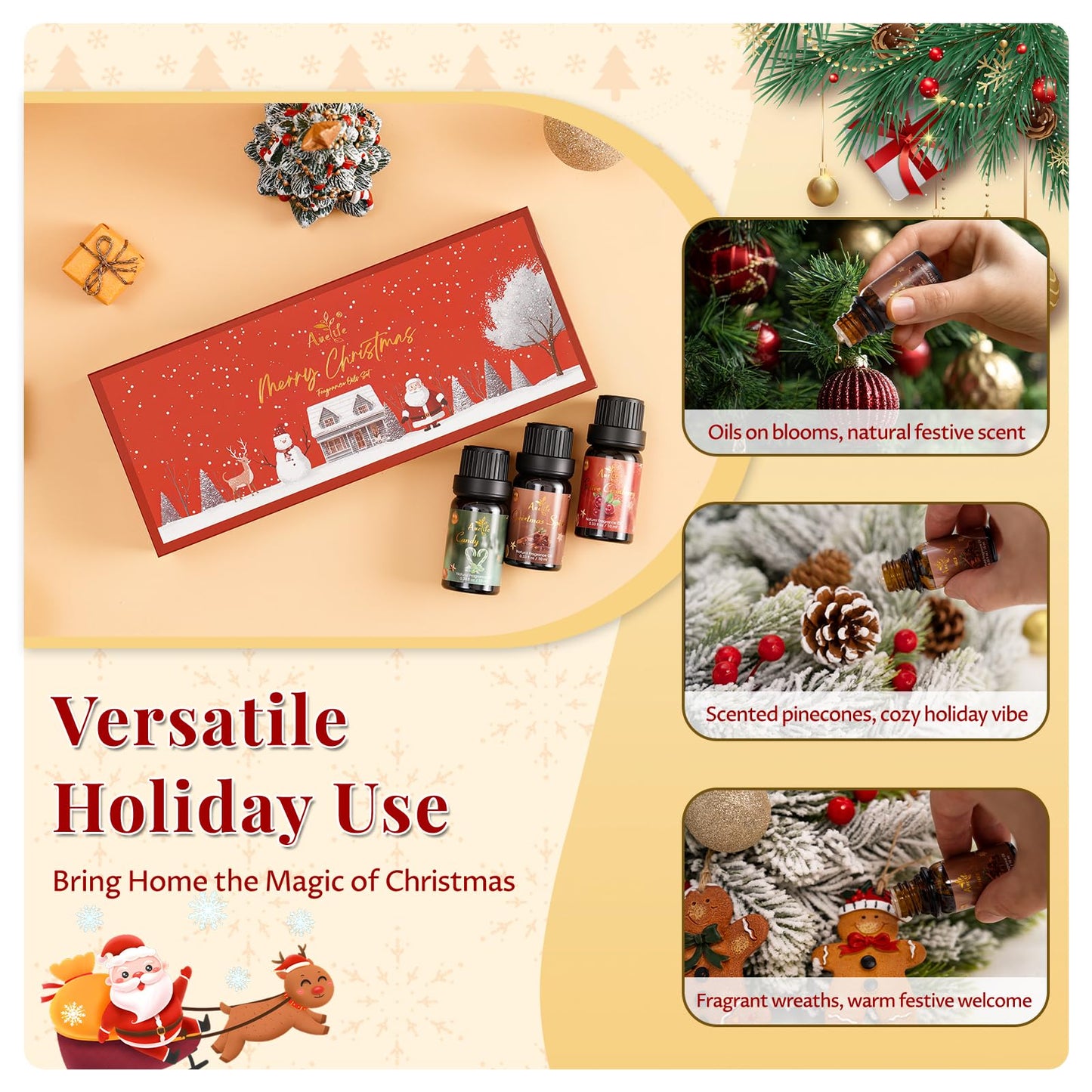 Christmas Essential Oil Set – 6 Pack for Diffuser & Candles