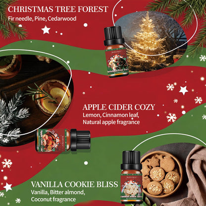 Christmas Essential Oils for Diffuser - 6 x 10ml Holiday Gift Set