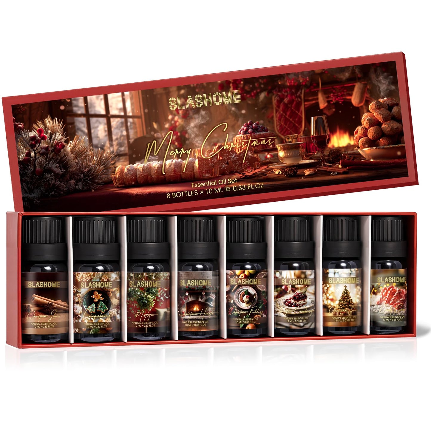 Christmas Essential Oils Gift Set 8 Pcs Winter Aromatherapy Oils for Diffusers