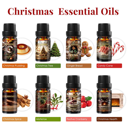 Christmas Essential Oils Gift Set 8 Pcs Winter Aromatherapy Oils for Diffusers