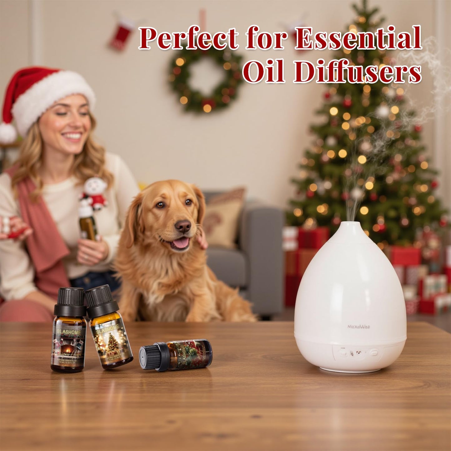 Christmas Essential Oils Gift Set 8 Pcs Winter Aromatherapy Oils for Diffusers