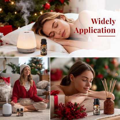 Christmas Essential Oils Gift Set 8 Pcs Winter Aromatherapy Oils for Diffusers