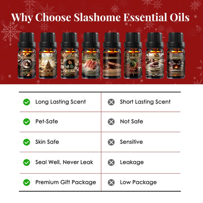 Christmas Essential Oils Gift Set 8 Pcs Winter Aromatherapy Oils for Diffusers