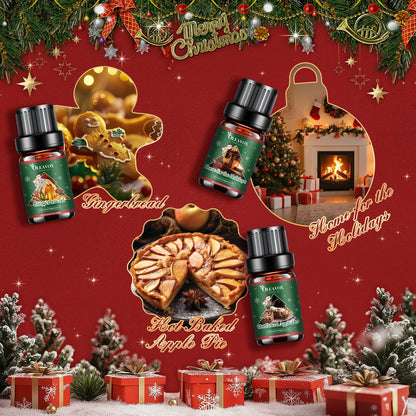 Christmas Essential Oils Set – 6 Premium Winter Fragrance Oils for Diffusers