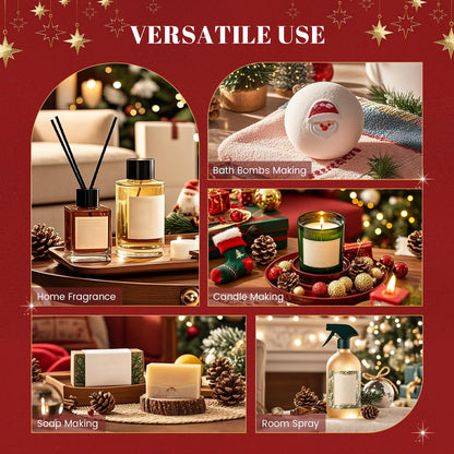 Christmas Essential Oils Set – 6 Premium Winter Fragrance Oils for Diffusers